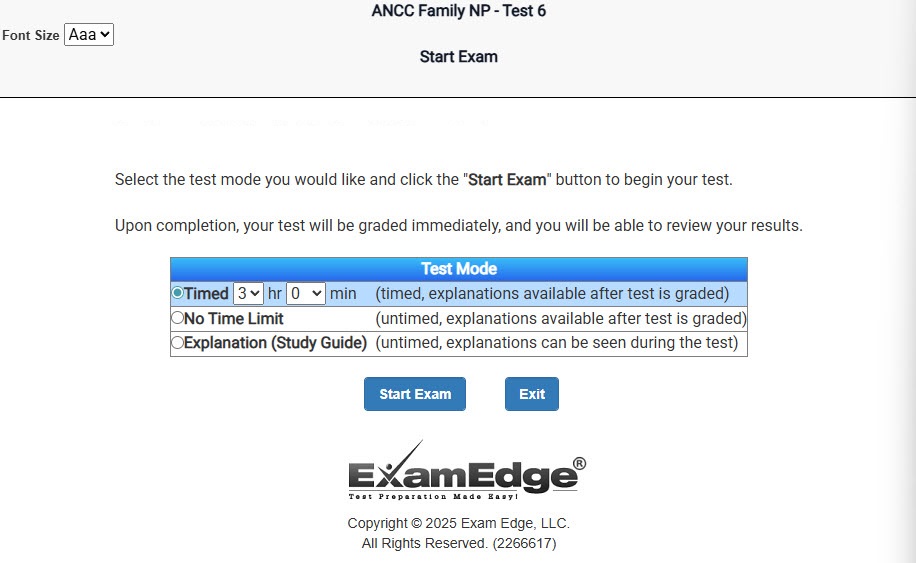 Exam Edge start screen